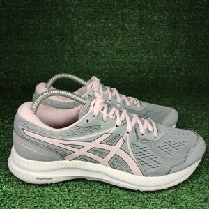 ASICS Running Shoes Womens 9 Grey Pink Gel-Contend 7 Athletic Sneakers 1012A911